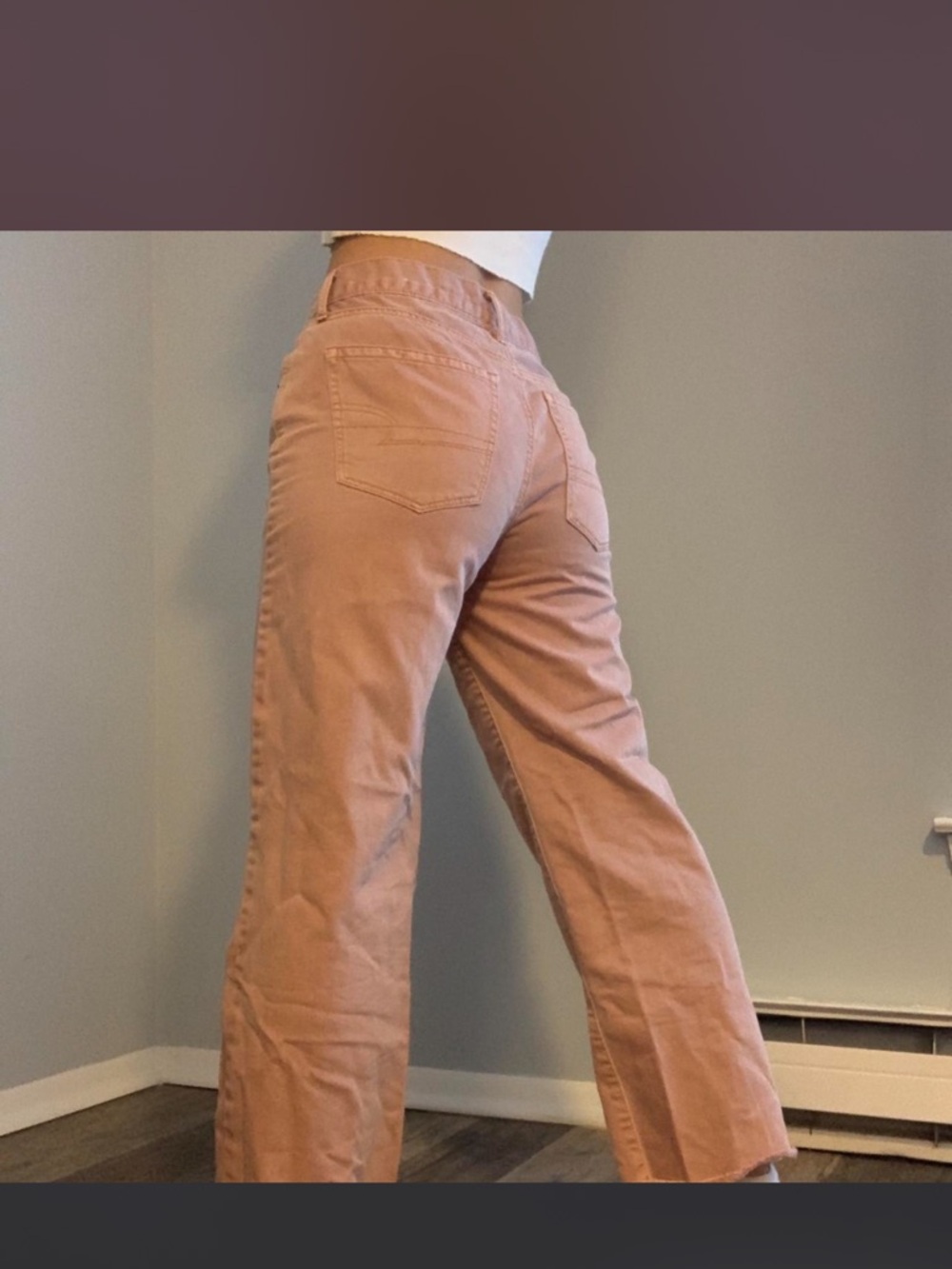 American eagle wide leg crop pant in pink clay size 2 regular